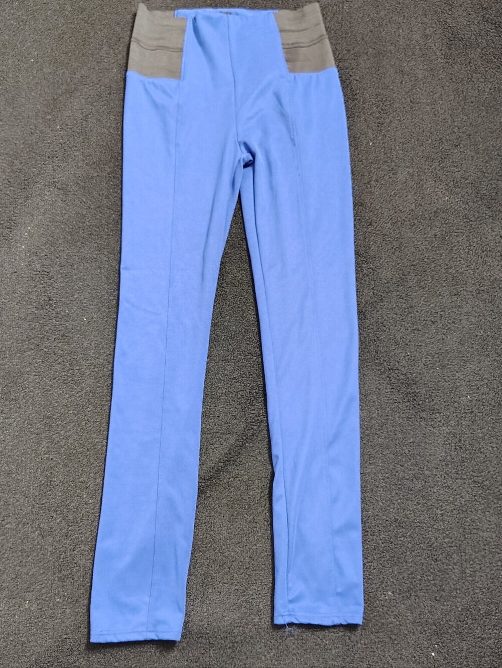 Honey Bun Blue Elastic Waistband Stretch Leggings Women Size Large